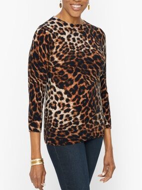 NWT Talbots 100% cashmere animal print sweater
